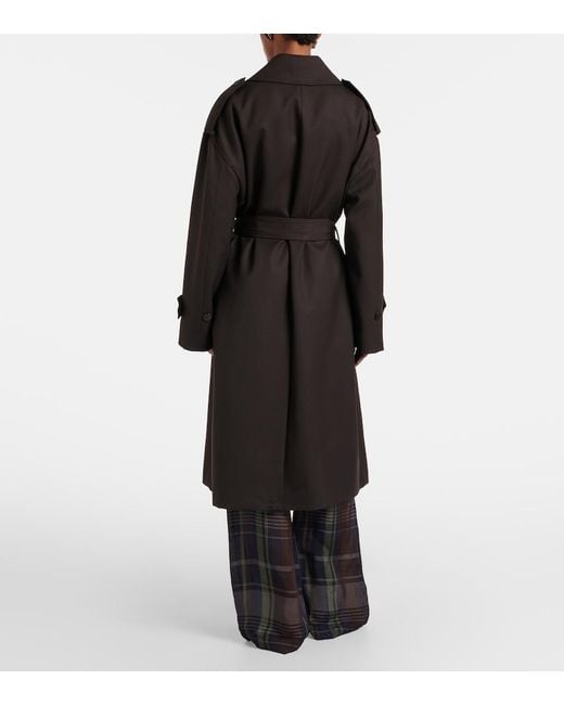 Frankie Shop Black Dursley Belted Double-Breasted Trench Coat