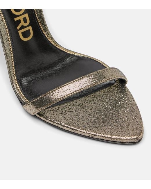Tom Ford Sandalen Padlock 105 Aus Metallic-Leder