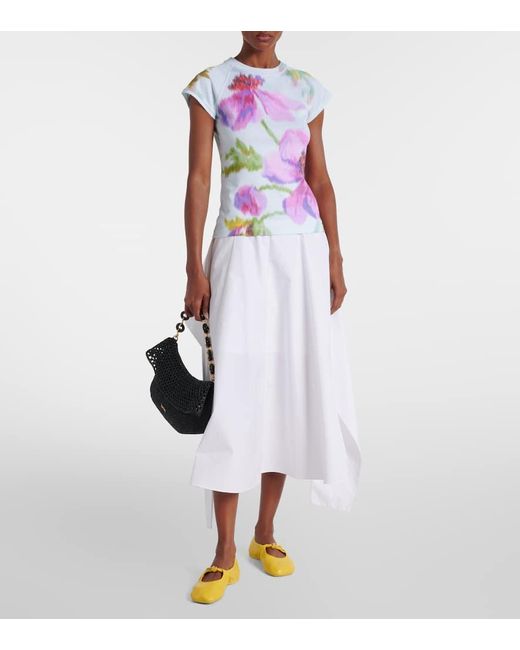 T-Shirt En Coton Melange A Fleurs Loewe en coloris Pink