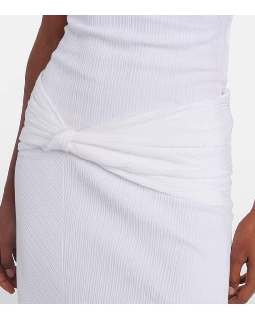 Victoria Beckham White Midirock Aus Einem Baumwollgemisch