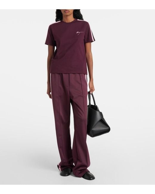 Ferragamo Purple Logo Cotton Jersey T-Shirt