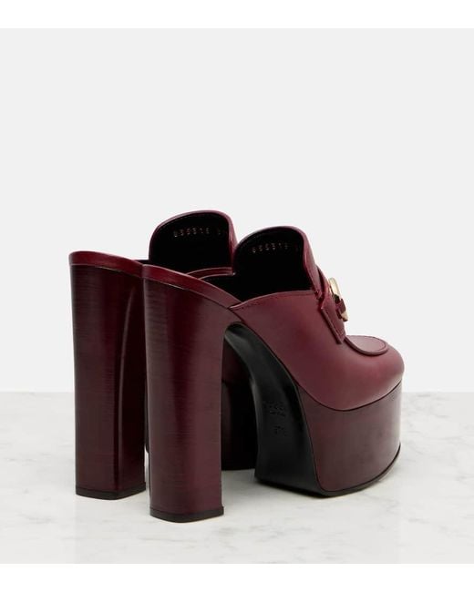 Mules Compensées Avec Détail Mors Pour Femme, Taille Gucci en coloris Red