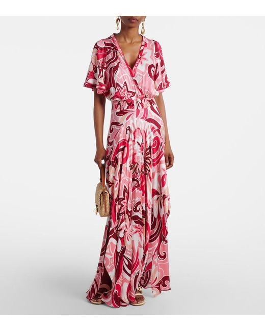 Poupette Red Mabelle Satin Maxi Dress