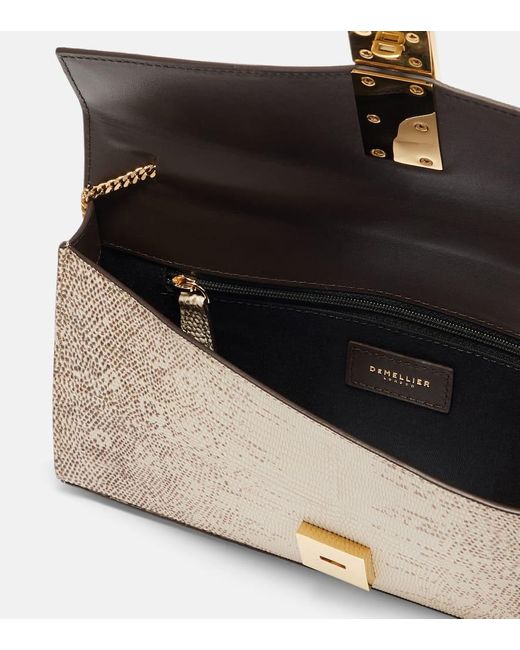 DeMellier London Brown Vancouver Snake-Effect Leather Clutch