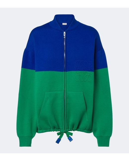 Loewe Green Anagram Cotton-Blend Cardigan