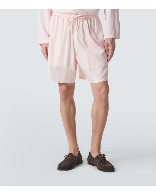 Umit Benan Pink Julian Paradiso Silk Shorts for men