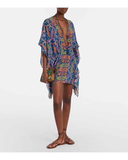 Etro Blue Paisley Beach Cover-Up