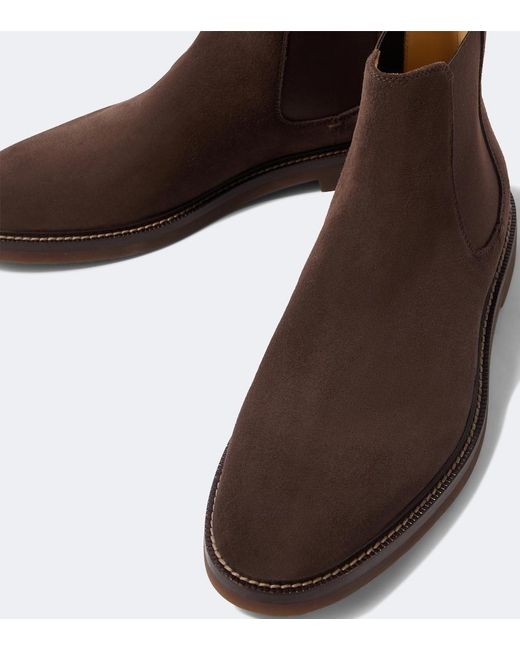 Brunello Cucinelli Brown Suede Chelsea Boots for men