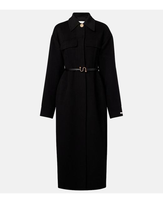 Sportmax Black Olio Virgin Wool Coat