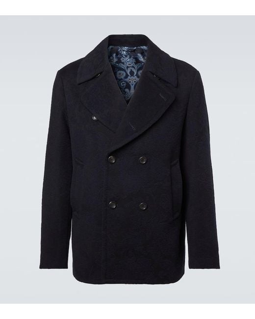 Etro Blue Wool Jacket for men