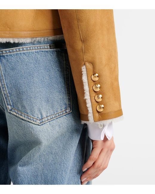 Nili Lotan Brown Zanie Shearling-Lined Suede Jacket