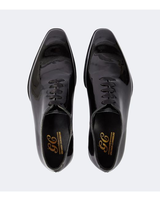 George Cleverley Black Merlin Patent Leather Oxford Shoes for men