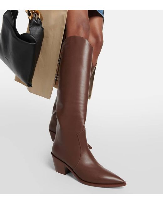 Gianvito Rossi Brown Leather Cowboy Boots