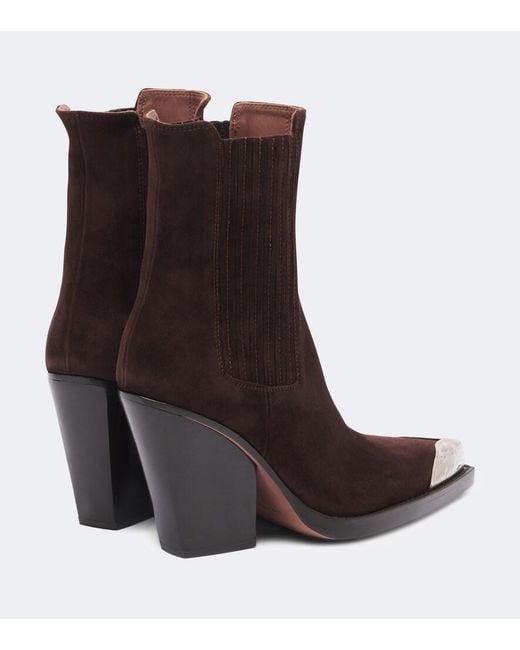 Paris Texas Brown Dallas Embellished Suede Cowboy Boots