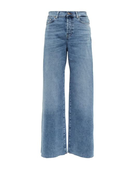 7 For All Mankind Zoey High-rise Wide-leg Jeans in Blue | Lyst Canada