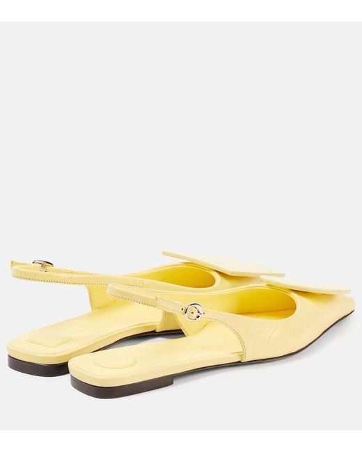 Jacquemus Yellow Les Slingbacks Duelo Leather Ballet Flats