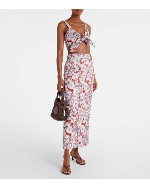 Falda Larga Emma De Lino Floral Posse de color Multicolor