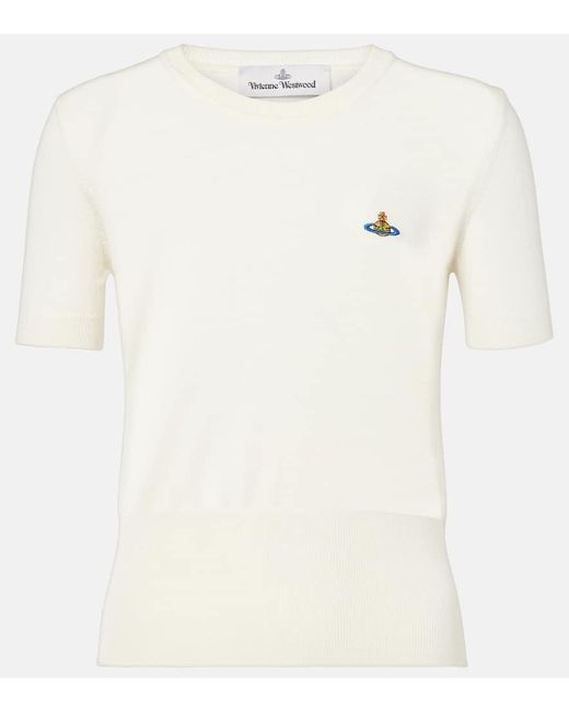 Vivienne Westwood White T-Shirt Bea Aus Wolle Und Seide