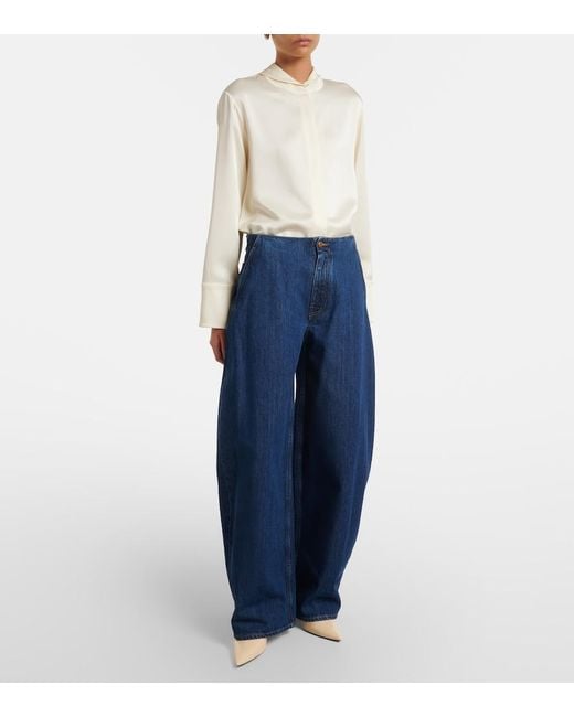 Jil Sander Blue Barrel-Leg Jeans