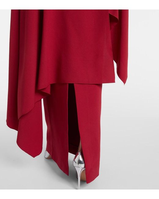 Roksanda Red Demetria Caped Crepe Gown