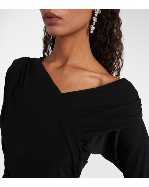 Ganni Black Ruched Maxi Dress