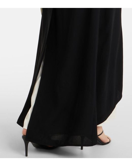 Proenza Schouler Black Daliah Draped Crepe Satin Maxi Dress