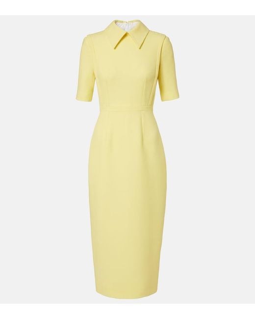 Emilia Wickstead Yellow Valletta Wool Crepe Midi Dress