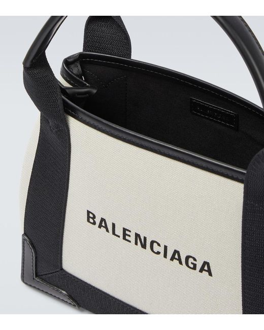 Balenciaga Black Cabas Leather-trimmed Canvas Tote Bag for men