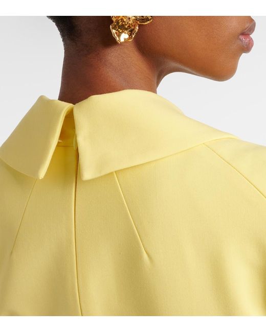 Emilia Wickstead Yellow Kalonice Crepe Midi Dress