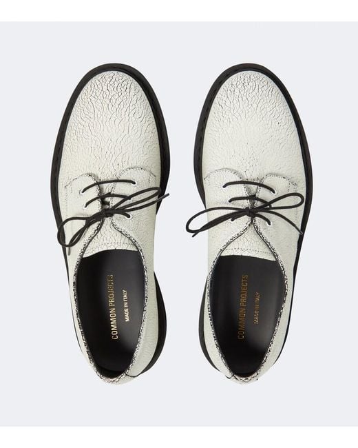 Common Projects White Cracked Leather Derby Shoes for men