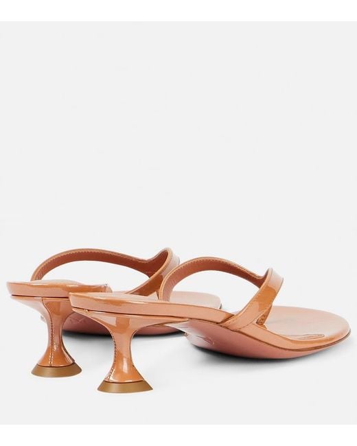 AMINA MUADDI Pink Juliette 45 Patent Leather Thong Sandals