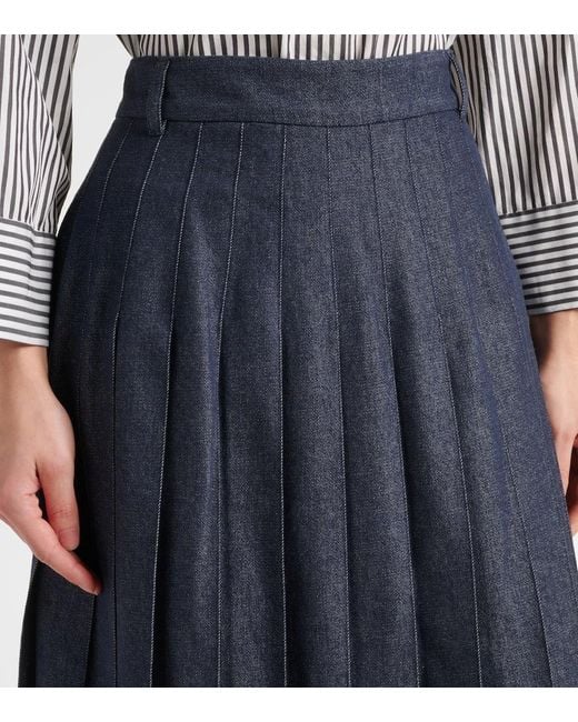 Max Mara Blue Midirock Vale Aus Denim