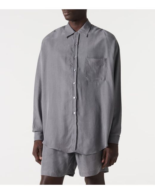 Camisa Leland de cupro Frankie Shop de hombre de color Gray