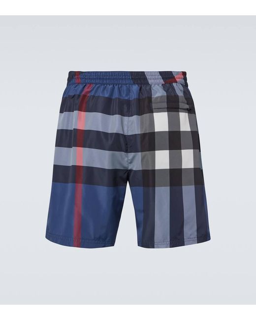 Banador Con Check Burberry de hombre de color Blue
