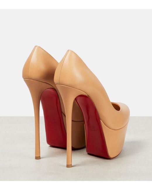 Christian Louboutin Natural Dolly Alta 160 Leather Platform Pumps