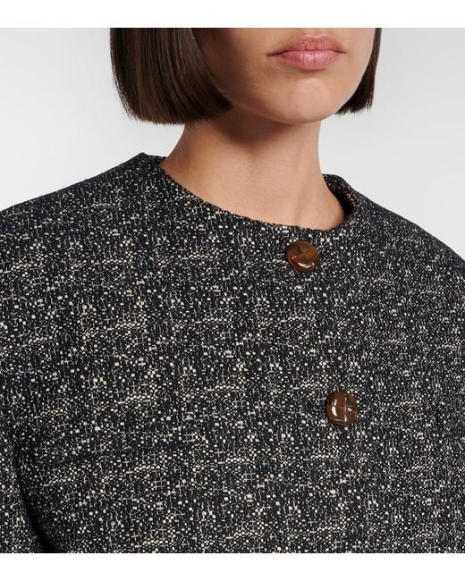 Blazé Milano Black Antalya Melange Cotton-Blend Jacket