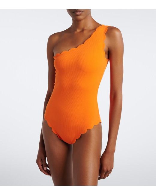 Marysia Swim Orange Santa Barbara One-Shoulder Swimsuit