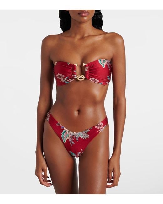 関税込♡*Zimmerman*ボタニカル Rhiannon ビキニ ZIMMERMANN Rhiannon embellished printed bandeau bikini | NET