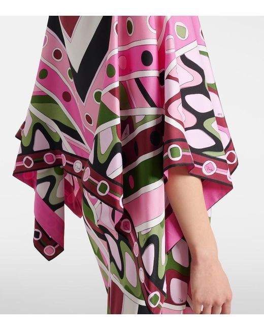Emilio Pucci Vivara Layered Silk Satin Maxi Dress