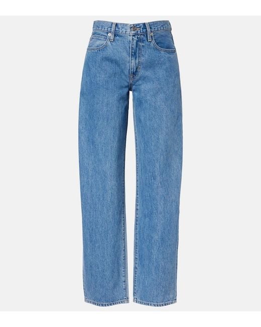 SLVRLAKE Denim Blue Ella Barrel-Leg Jeans