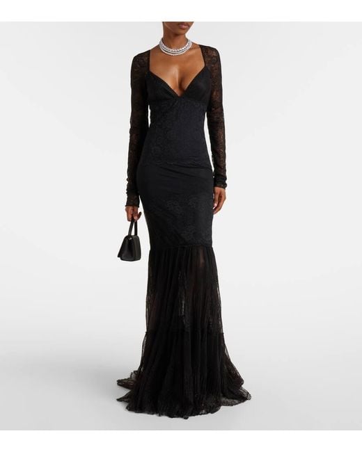 Blumarine Black Robe Aus Spitze