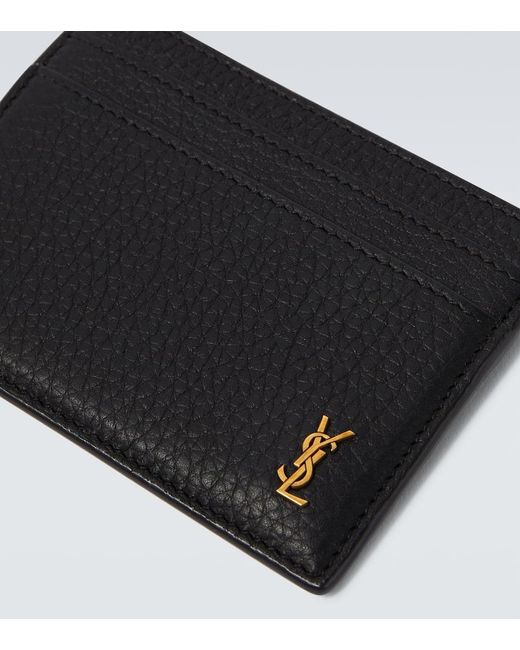 Porte-Cartes Tiny Cassandre En Cuir Saint Laurent pour homme en coloris Black