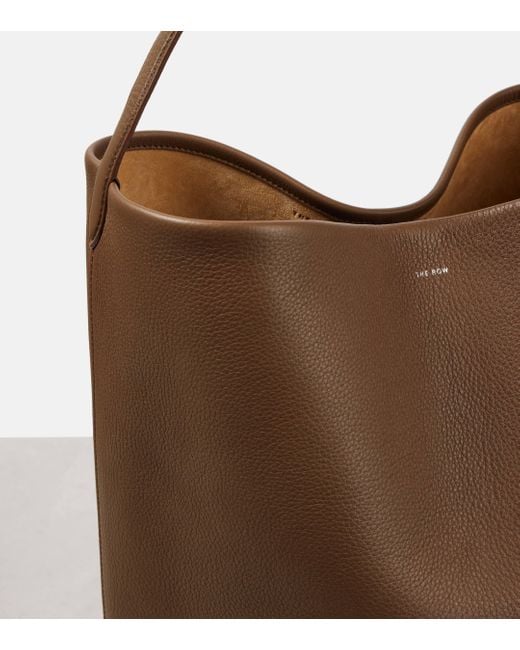 The Row Brown Park Large Leather Tote Bag