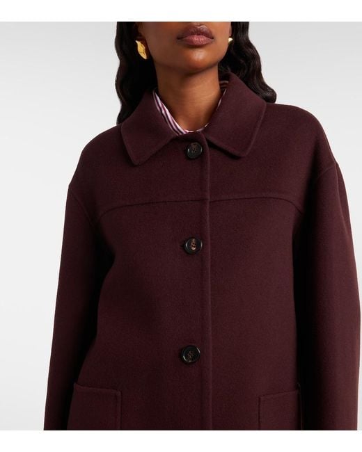 Max Mara Purple Virgin Wool Coat