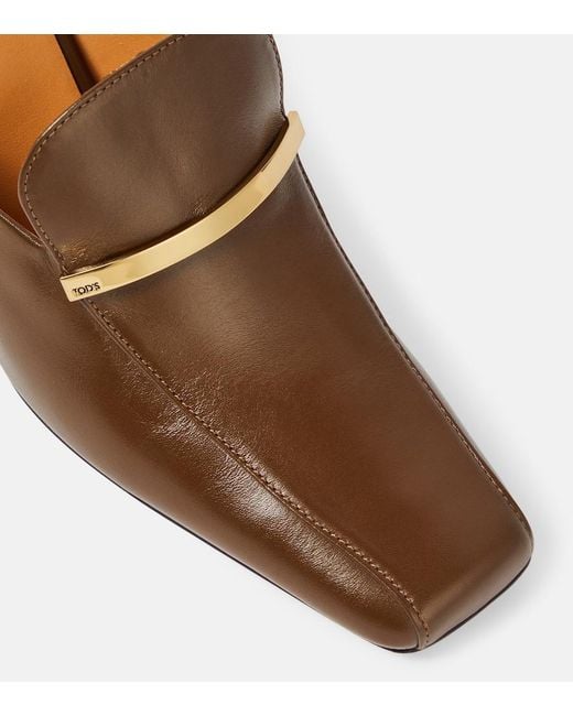 Tod's Brown Leather Mules