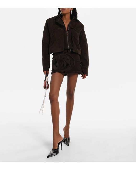 Magda Butrym Suede Jacket in Black Lyst UK
