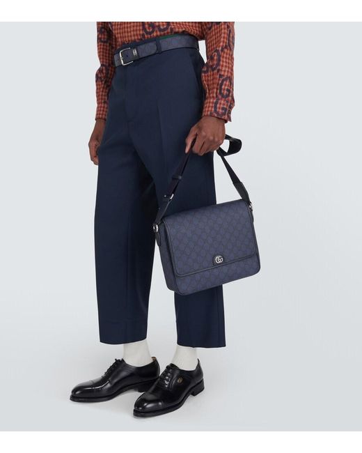 Gucci Ophidia GG Medium Shoulder Bag in Blue for Men Lyst