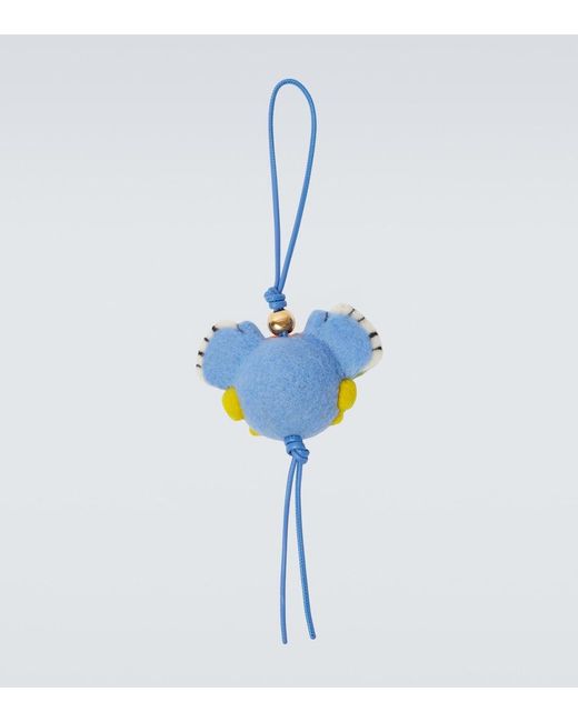 Loewe White X Louis Wain Knight Cat Wool Bag Charm for men