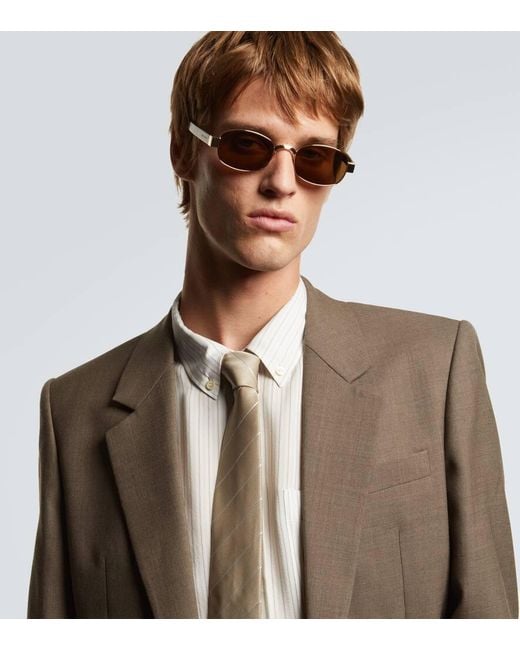 Saint Laurent Brown Sl 706 Rectangular Sunglasses for men