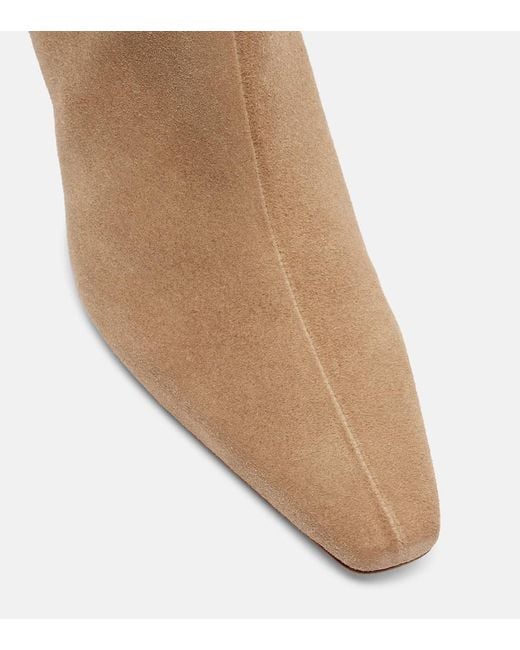 Staud Brown Ankle Boots Wally 55 Aus Veloursleder